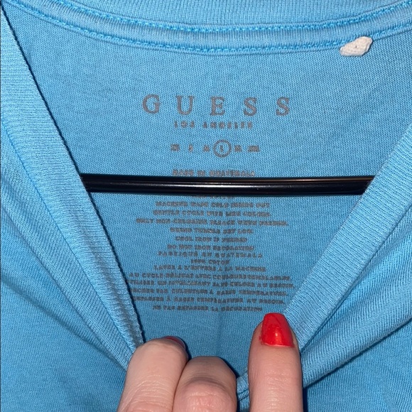 Guess Blue Short Sleeve Tee Casual - Picture 2 of 3